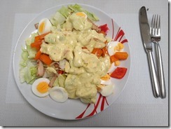 Salat mit gebratenem Hähnchen und Mören (5)